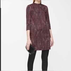 COS‎ Printed Ruffled Collar Tunic Dress - Size 10